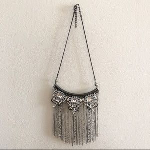 Rhinestone drop chain statement Necklace